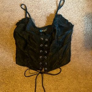 Black corset crop top